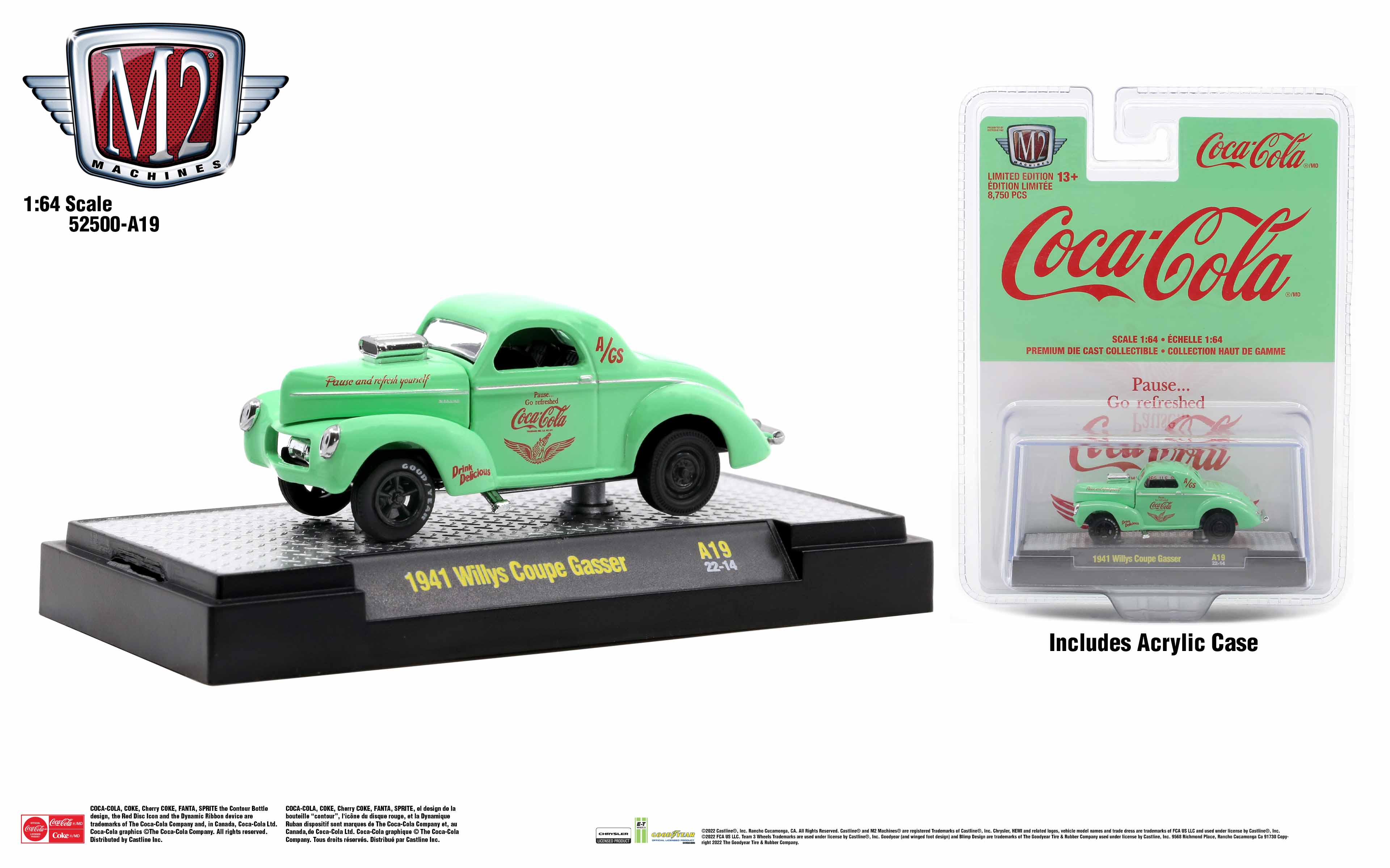 M2 Machines Coca-Cola Release A19 1941 Willys Coupe Gasser | eBay